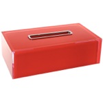 Tissue Box Cover, Gedy RA08-06, Thermoplastic Resin Rectangular Tissue Box Cover in Red Finish